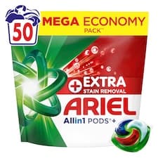Ariel Allin1 PODS Kapsle Na Praní +Mimořádná Účinnost Při Odstraňování Skvrn, 50 Praní