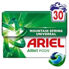 Ariel Allin1 PODS Tekuté Kapsle Na Praní Mountain Spring Universal, 30 Praní