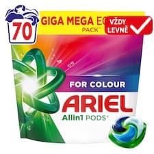 Ariel Allin1 PODS Tekutý Prací Prostředek, Kapsle Na Barevné Prádlo, 70 Praní