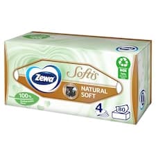 Zewa Softis Natural Soft papírové kapesníčky 4 vrstvé 80 ks