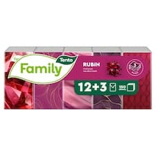 Tento Family Rubin Kapesníky 3-vrstvé 15 x 10 ks