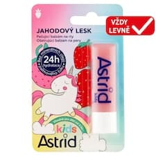 Astrid Kids pečující balzám na rty jahodový lesk 4,8g