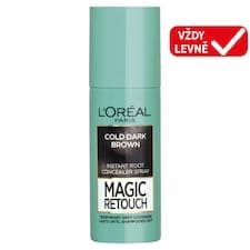 L'Oréal Paris Magic Retouch sprej na vlasy pro zakrytí odrostů a šedin černohnědá 75 ml