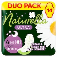 Naturella Ultra, Velikost 4 Night, Vložky S Křidélky, 14
