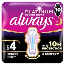 Always Platinum Hygienické Vložky Secure Night (Velikost 4) 10 Ks