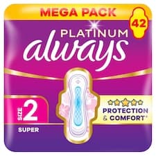 Always Platinum Hygienické Vložky Super (Velikost 2) 42 Ks