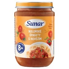 Sunar příkrm špagety s boloňskou omáčkou 8m+, 190g