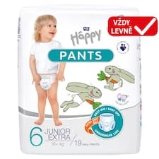 Bella Baby Happy Dětské plenkové kalhotky 6 junior extra 16+ kg 19 ks