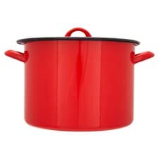 Smaltovaný hrnec s vnitřní bílou úpravou červený 24 cm