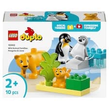 LEGO DUPLO 10442 Rodinky divokých zvířat: Tučňáci a lvi