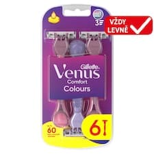 Gillette Venus Comfort Colours Pohotová Holítka, Balení Po 6