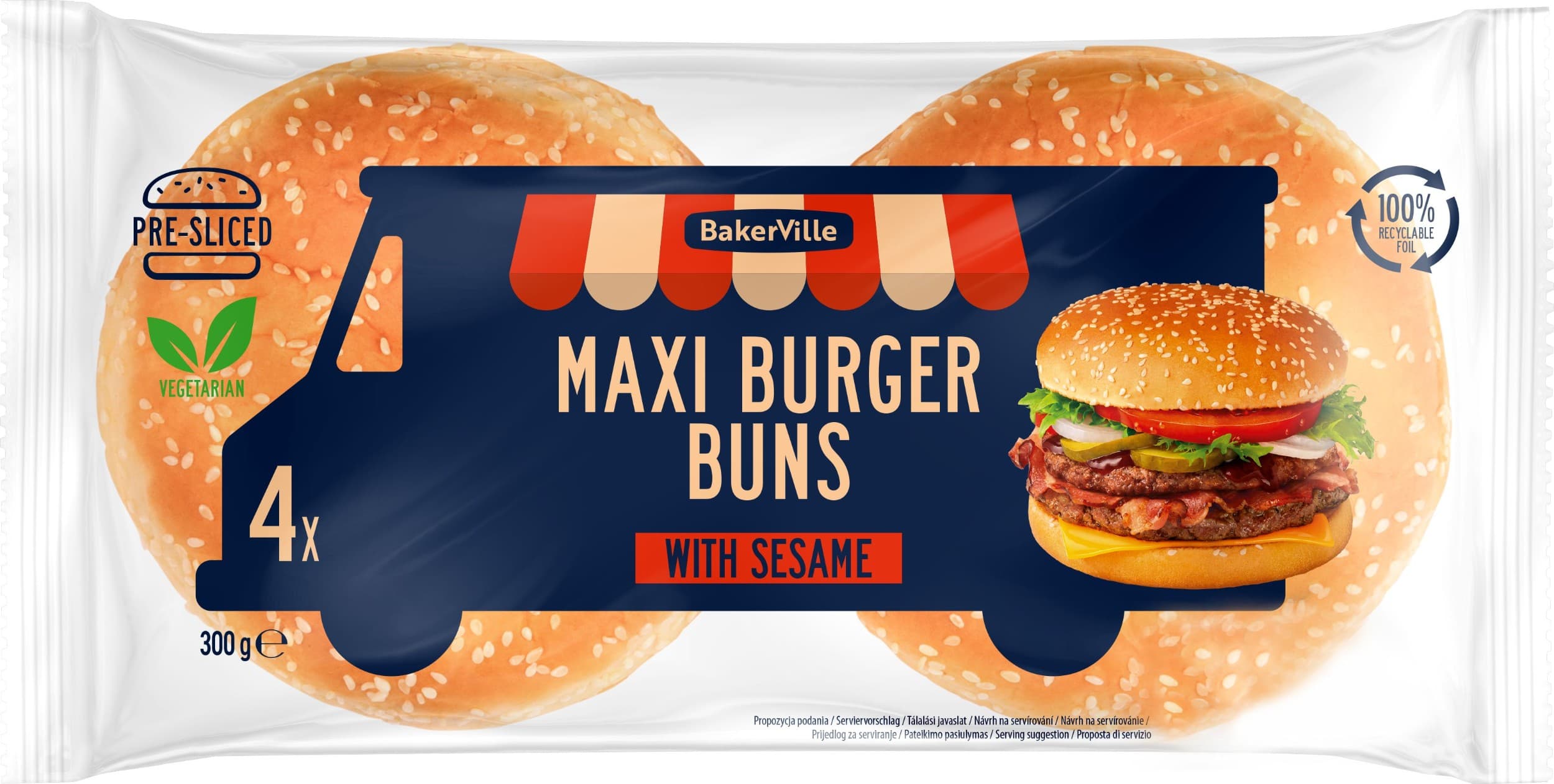 HAMBURGER MAXI SE SEZAMEM 300G  4KS