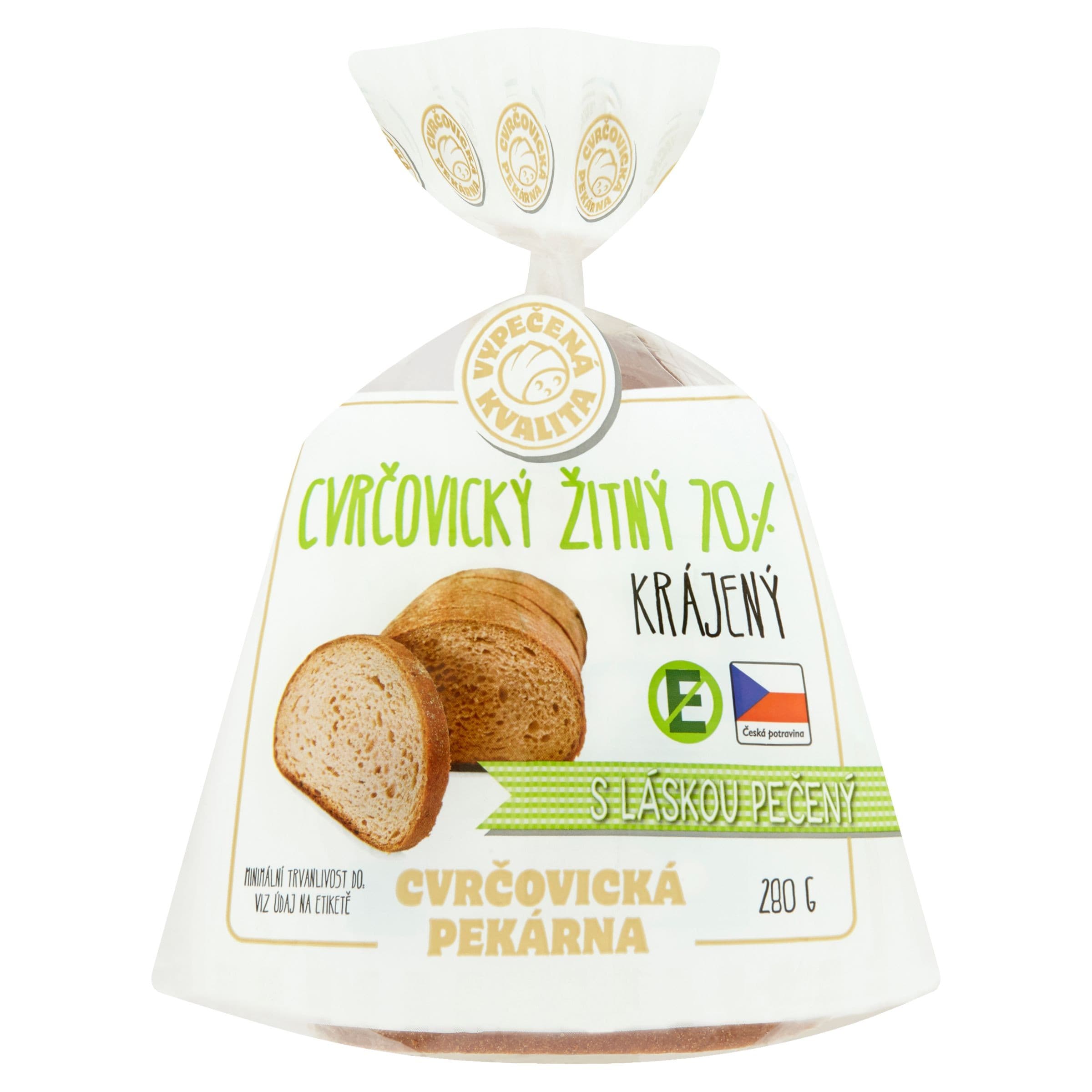 Cvrčovická pekárna Cvrčovický žitný 70% krájený 280 g