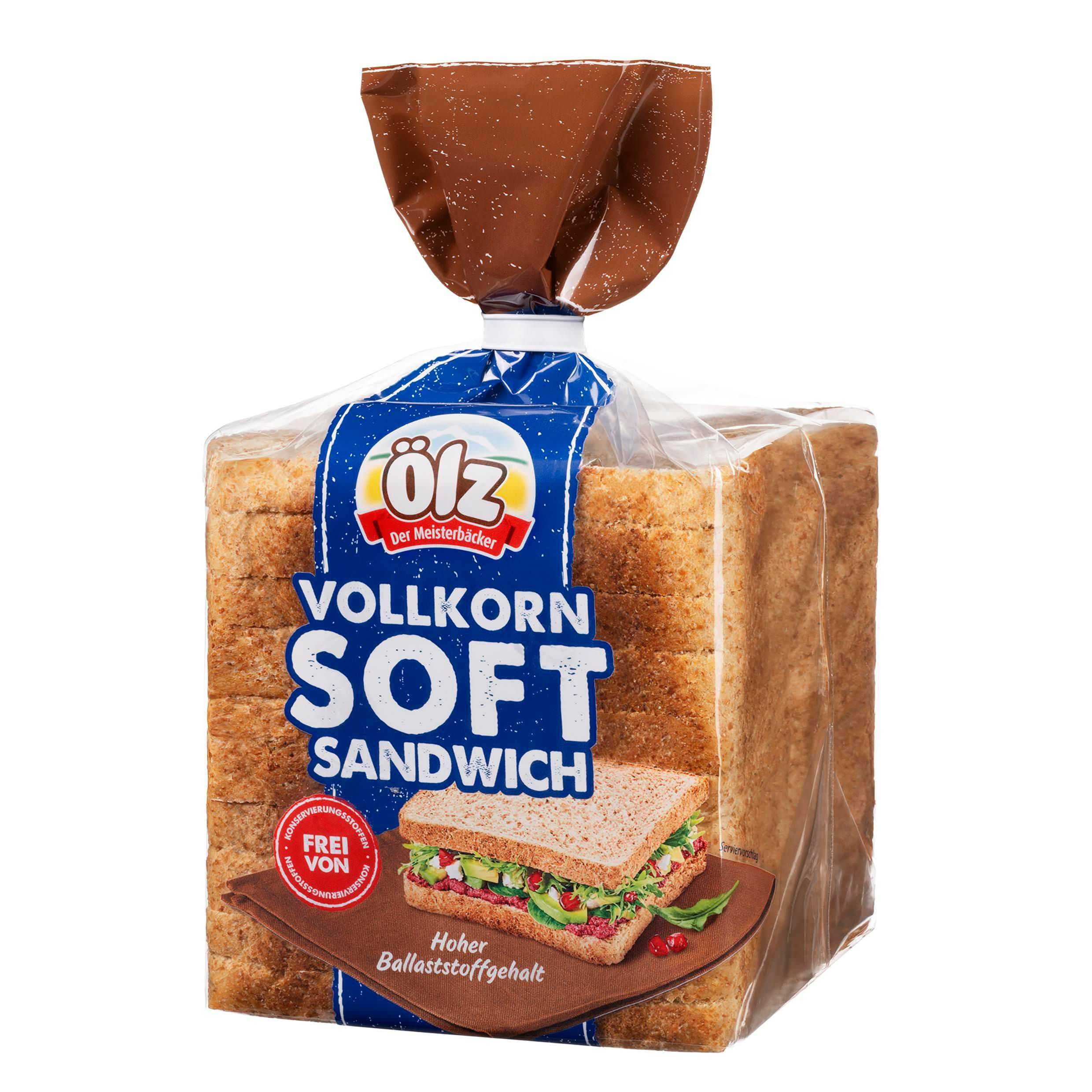 Ölz Wholemeal Soft Sandwich Toastový chléb celozrnný 375 g