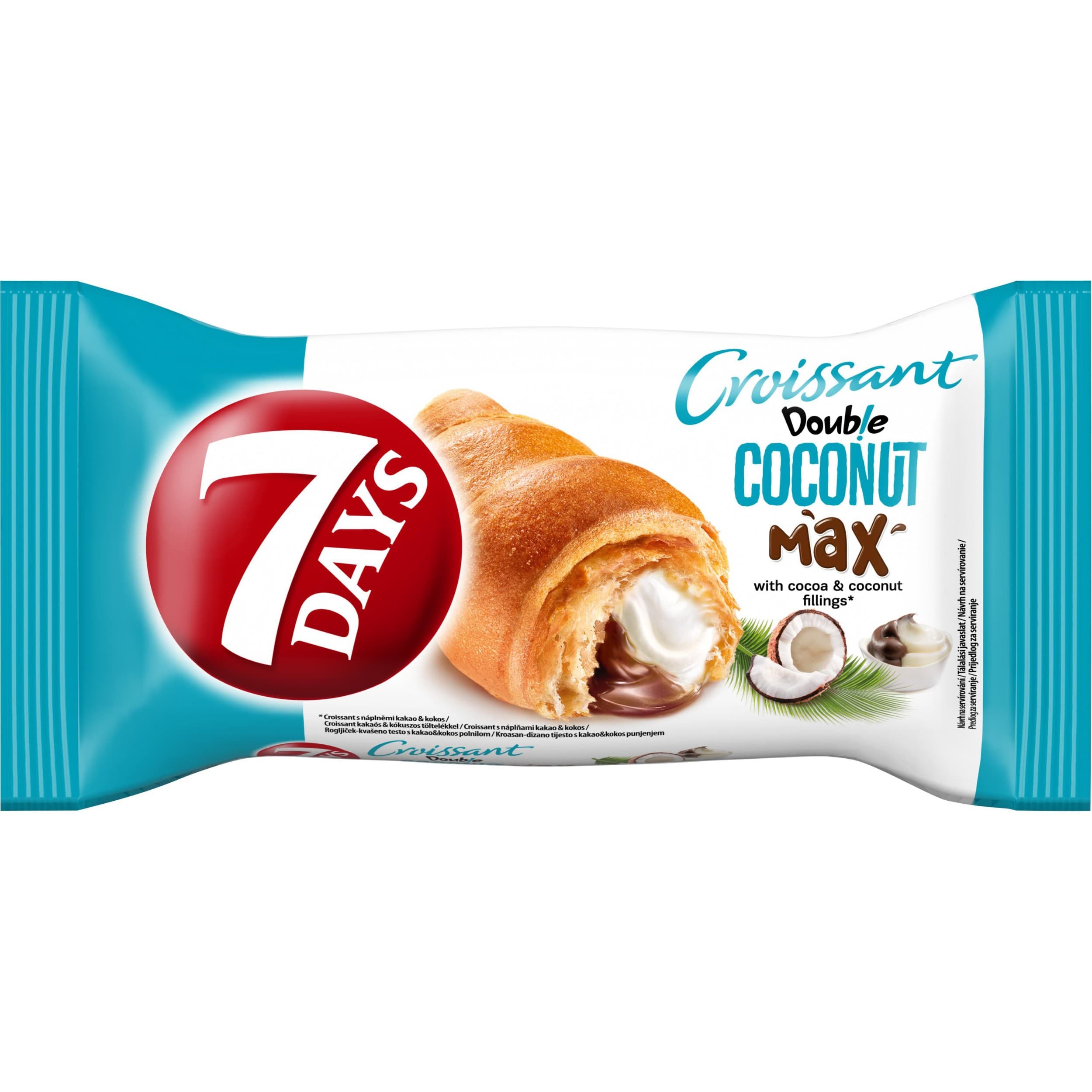 7 Days Croissant Double s kakaovou a kokosovou náplní 80g