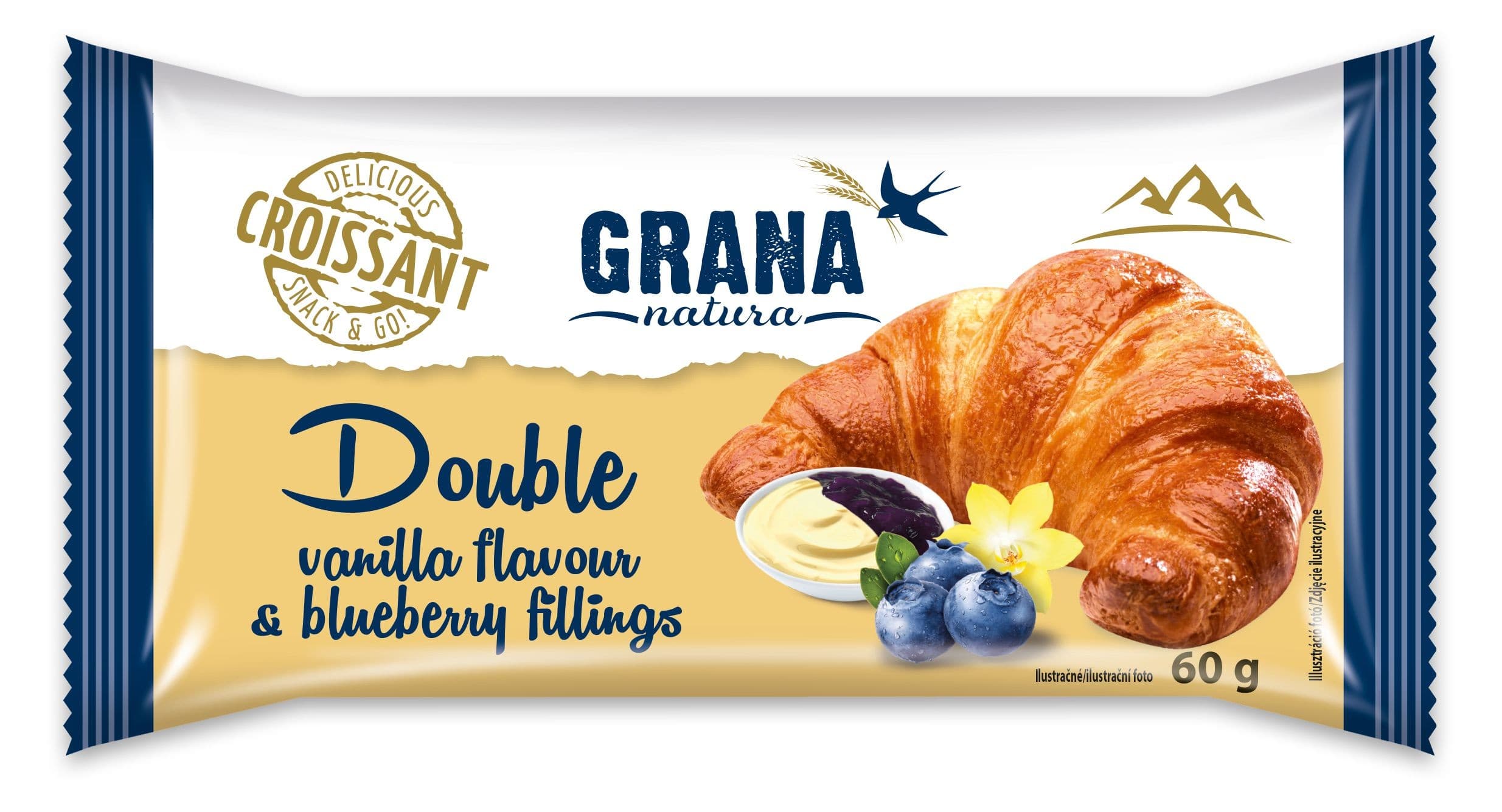 Grana Croissant vanilka-borůvka 60g
