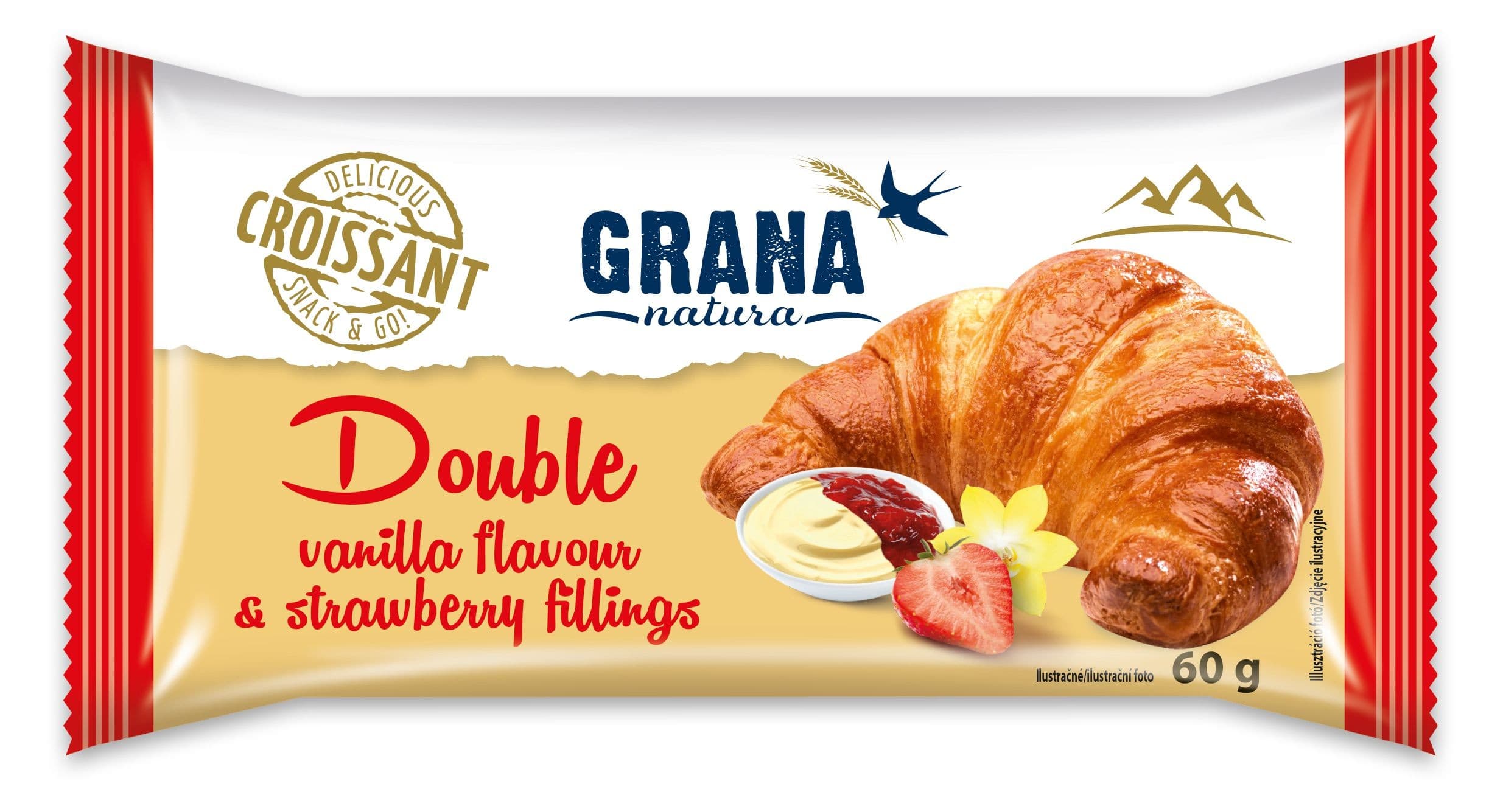 Grana Croissant vanilka-jahoda 60g