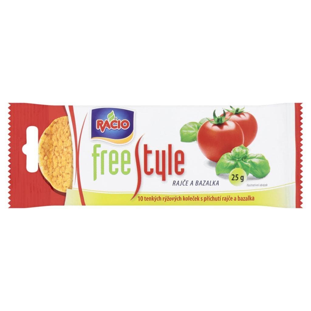 Racio Free Style Rýžové chlebíčky s příchutí rajče a bazalka 25 g