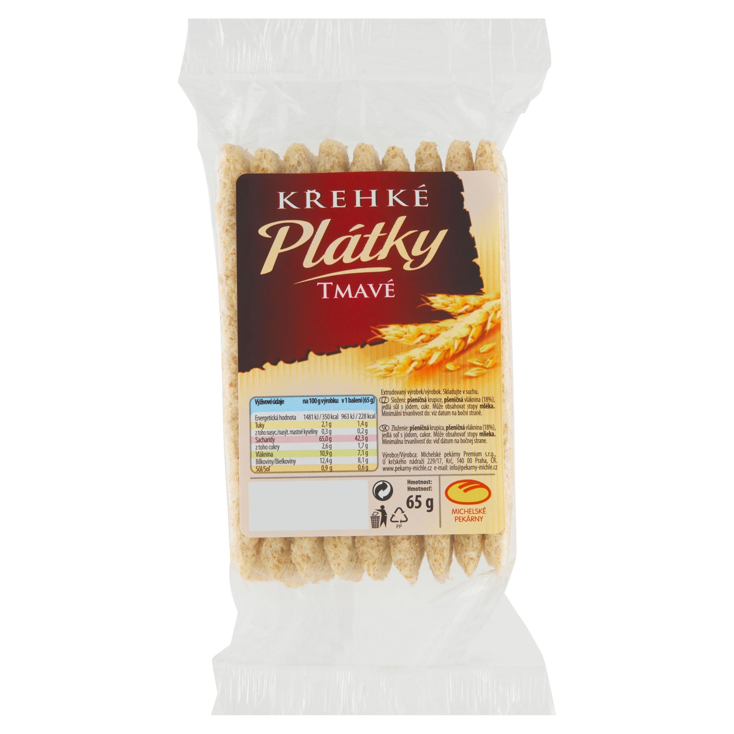 Michelské Pekárny Křehké plátky tmavé 65 g