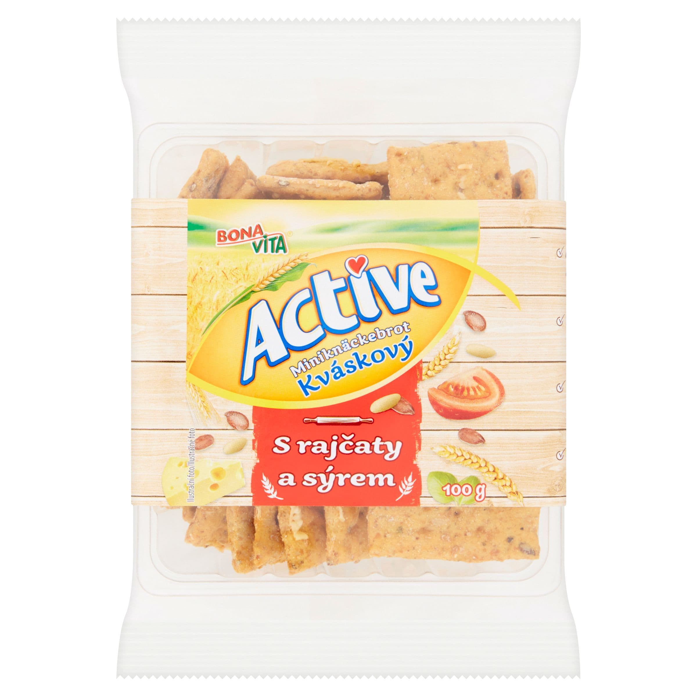Bona Vita Active Kváskový miniknäckebrot s rajčaty a sýrem 100 g