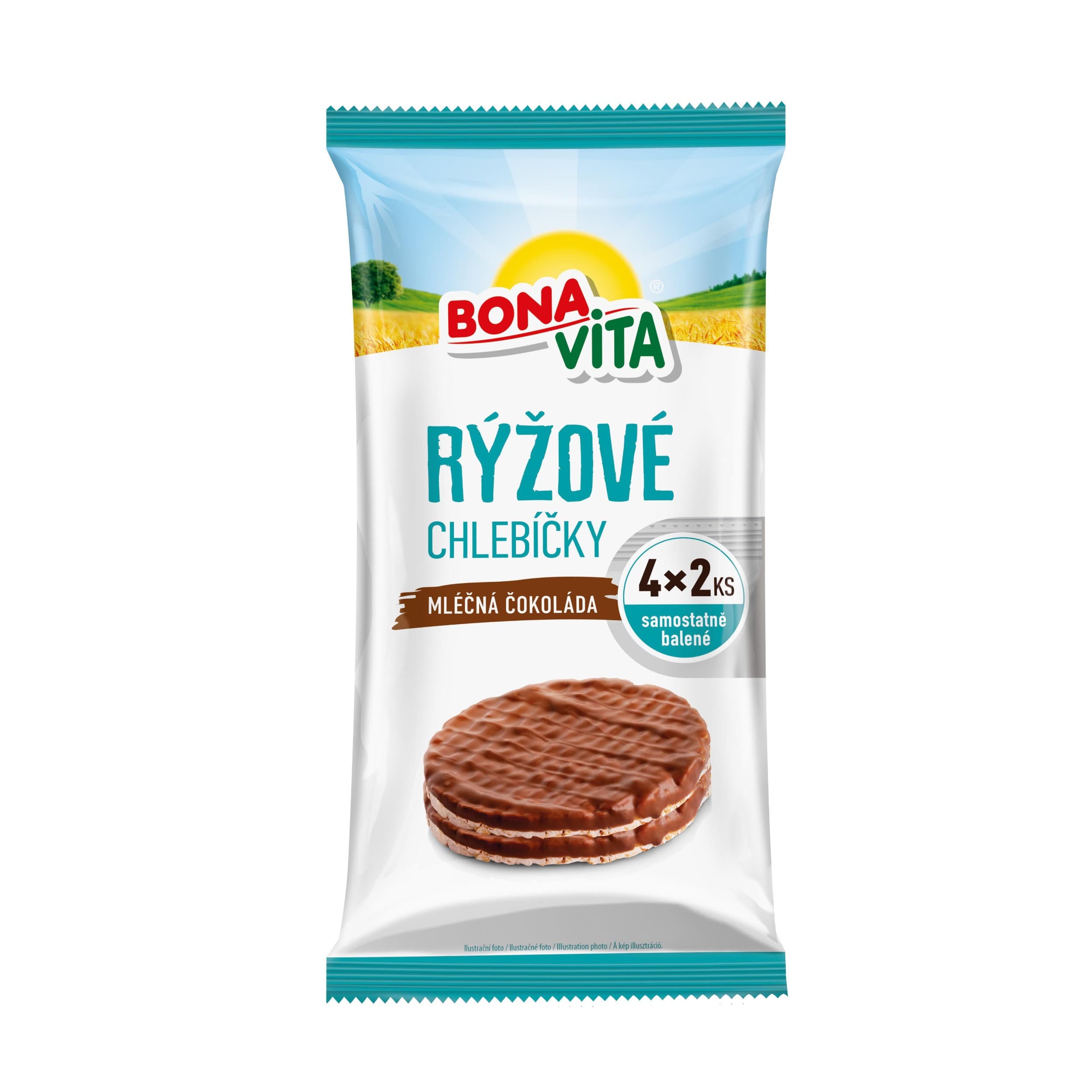 Bonavita Rýžové chlebíčky s mléčnou čokoládou 4x2ks