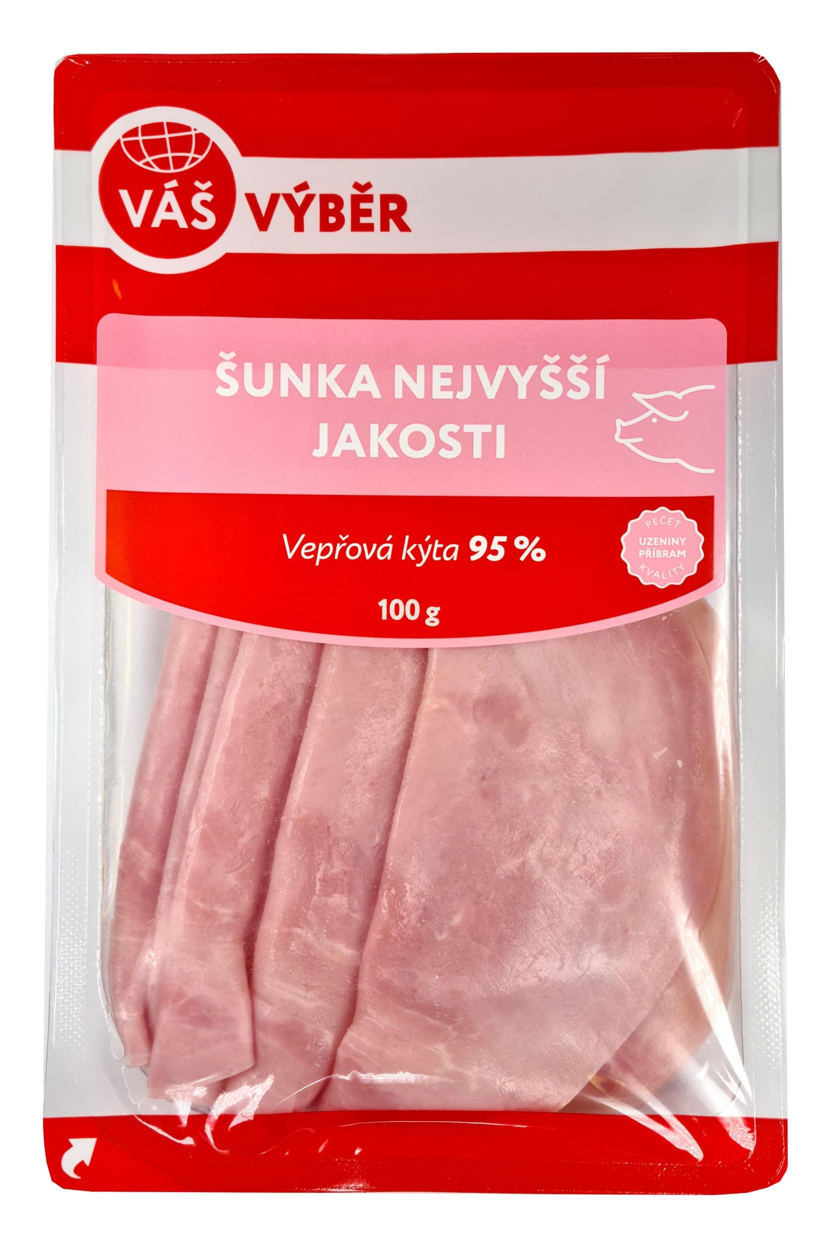 Váš Výběr Šunka nejvyšší jakosti krájená 95 % 100g