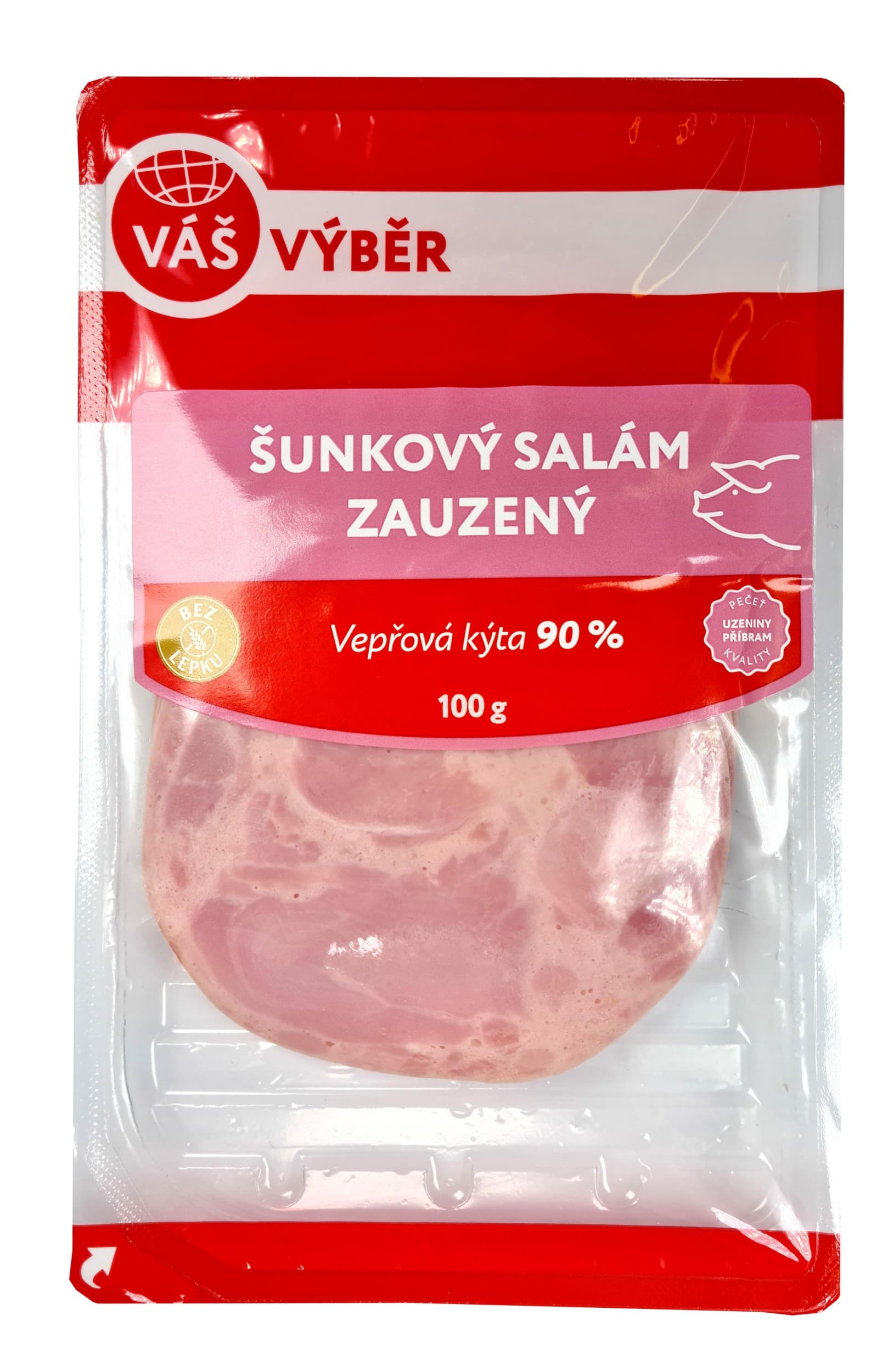 Váš Výběr Šunkový salám zauzený krájený 90 % 100g