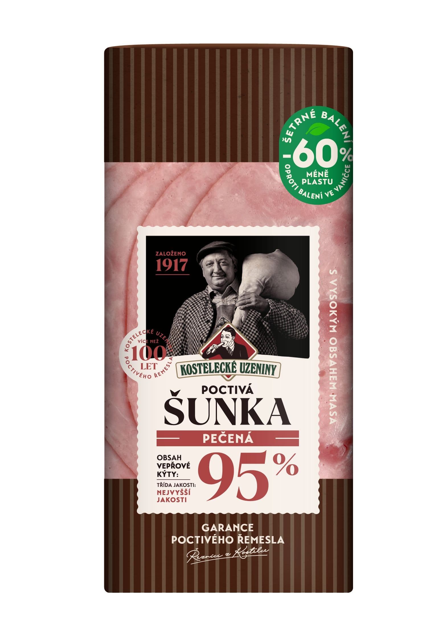 Kostelecké uzeniny  Poctivá pečená šunka 100g