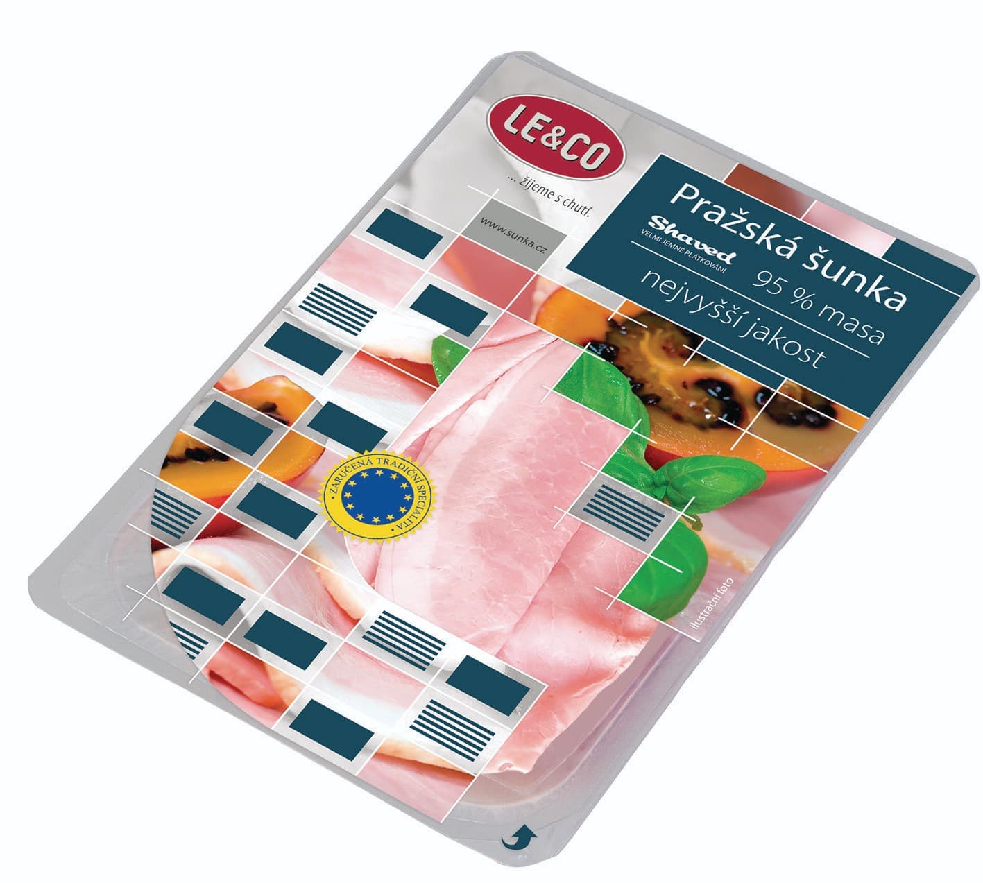 Le & Co Pražská šunka nejvyšší jakosti 95% masa shaved 100g