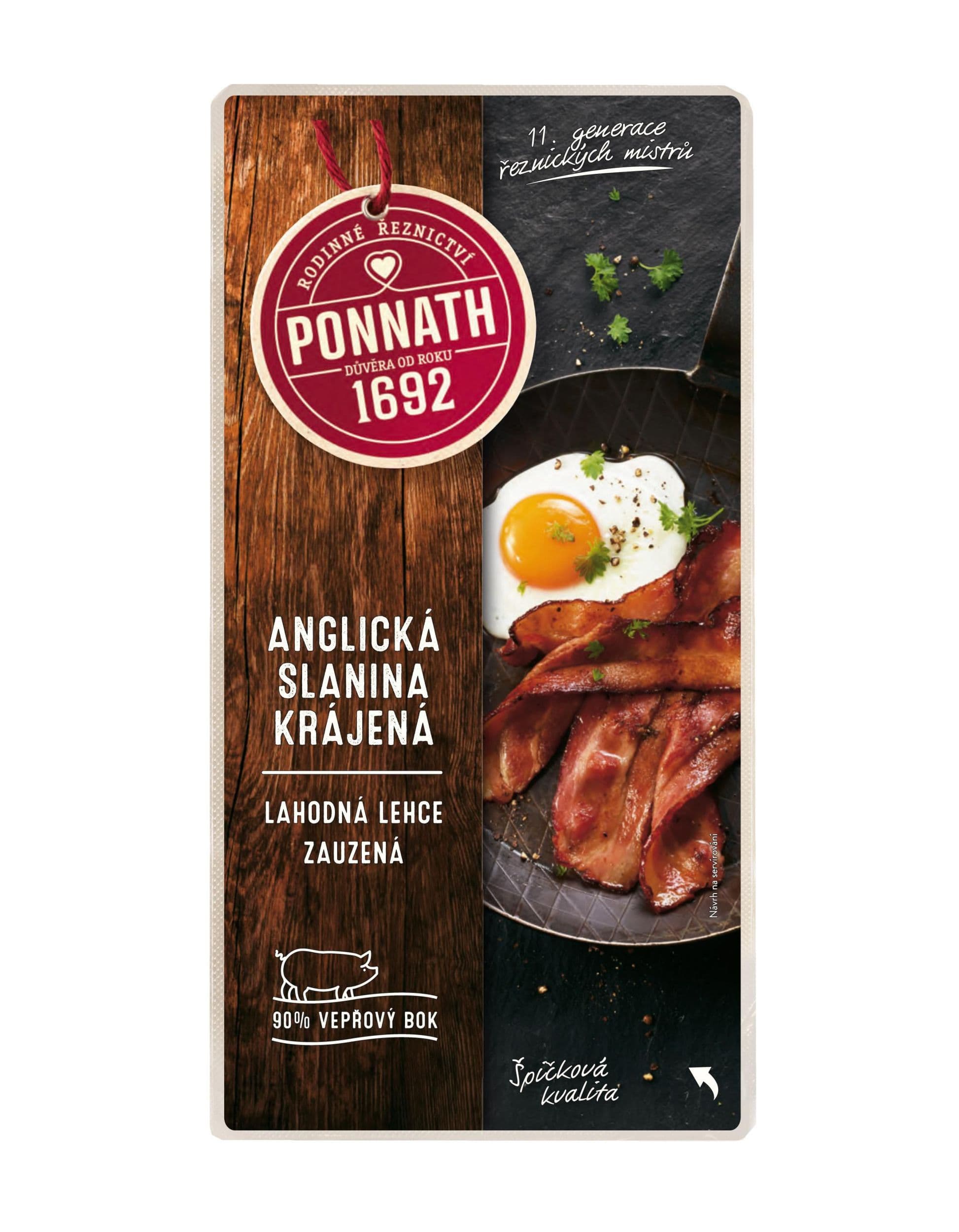 Ponnath Anglická slanina krájená 100 g