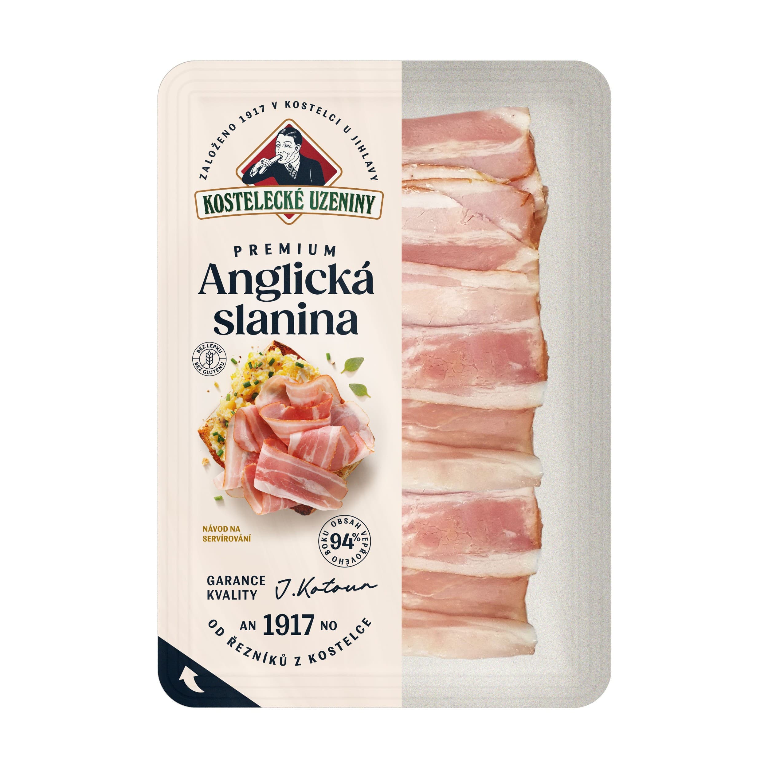 Kostelecké Uzeniny Anglická slanina Premium 100g