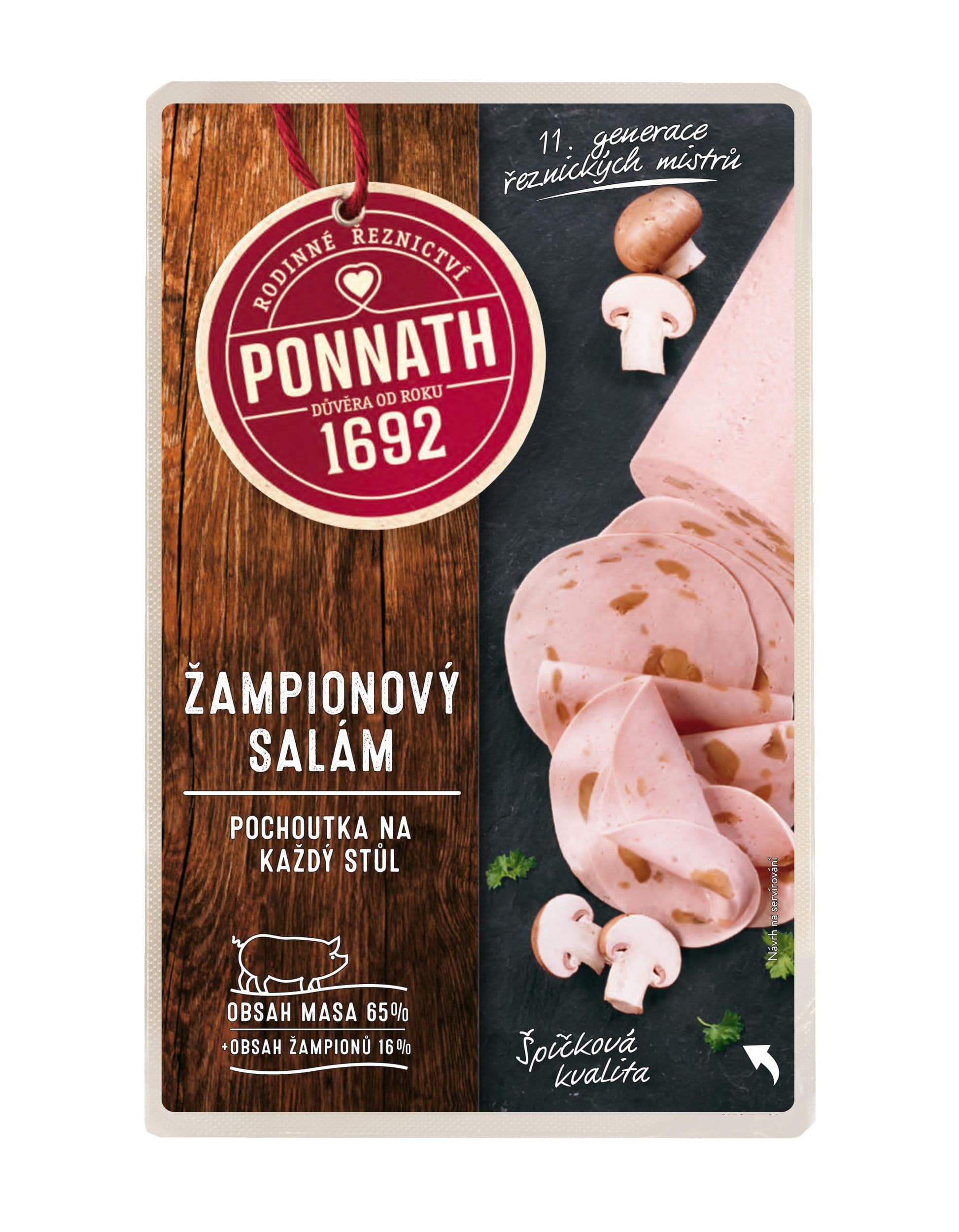 Ponnath Žampionový salám krájený 100 g