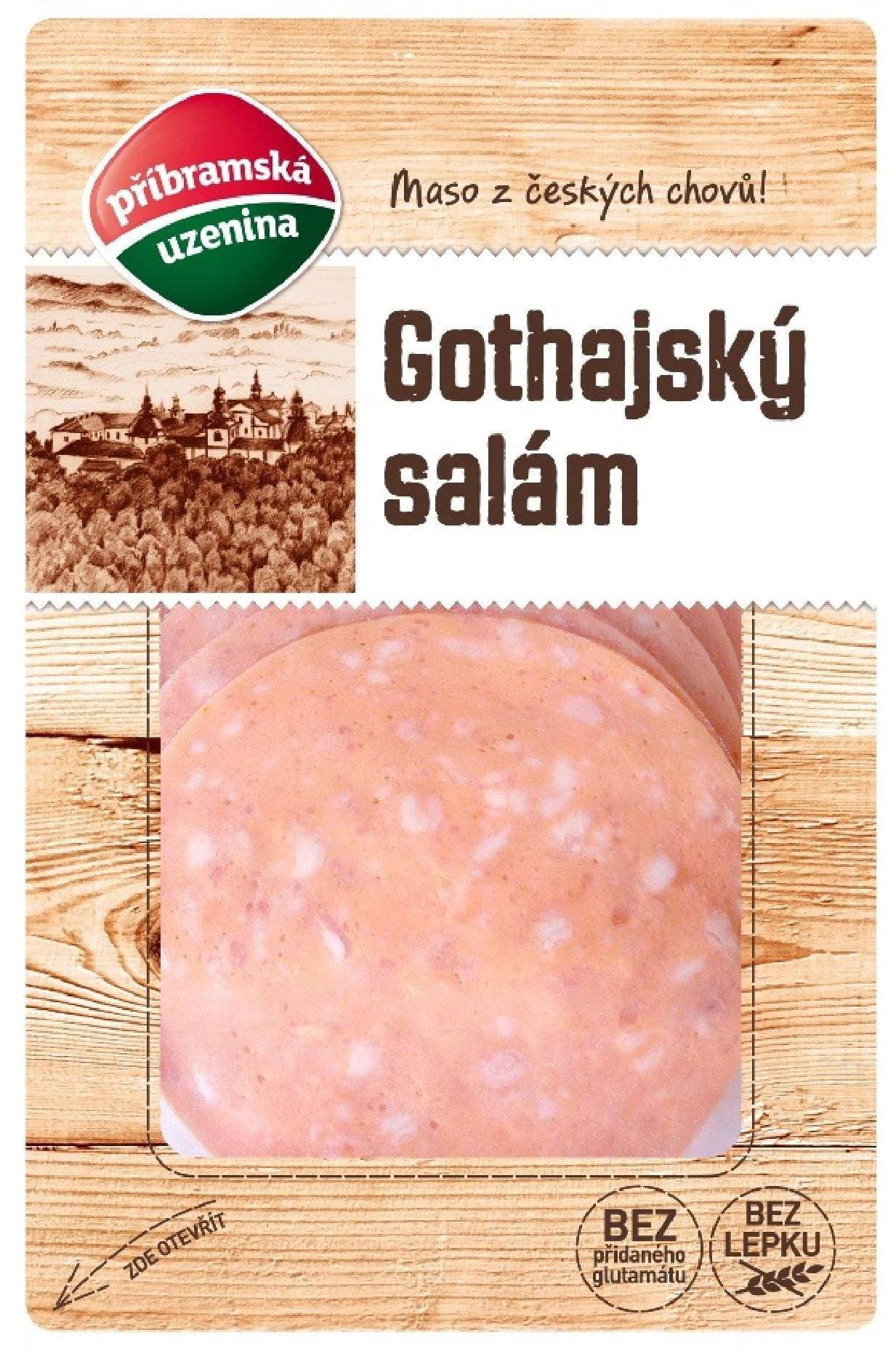 Uzeniny Příbram Gothajský salám krájený 100 g