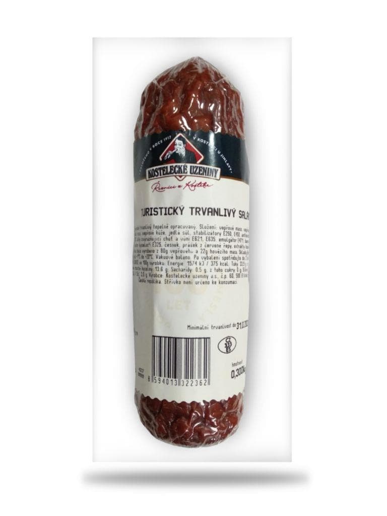 Kostelecké uzeniny Turistický trvanlivý salám 300g