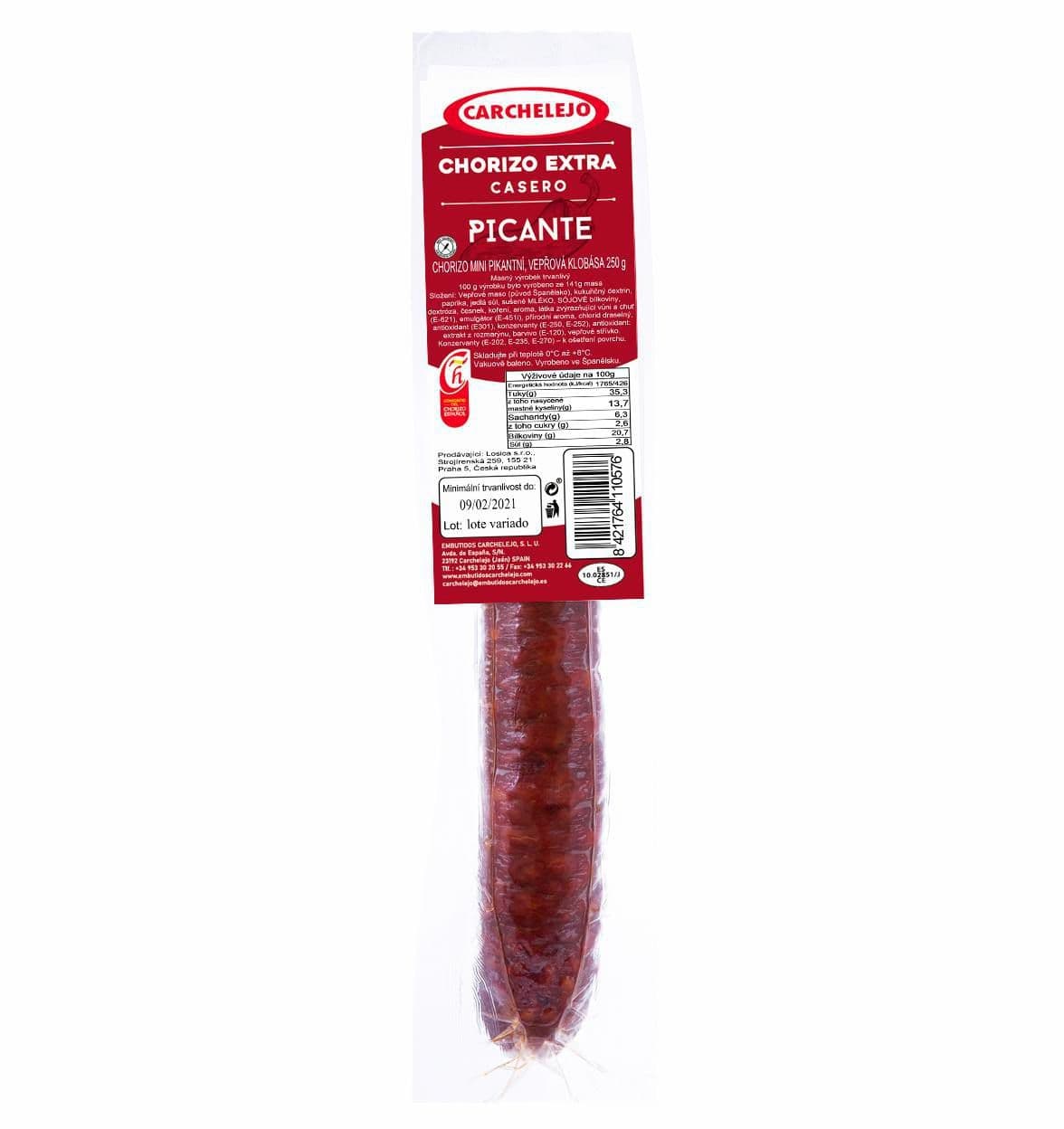 Carchelejo Chorizo mini pikantní salám 250 g