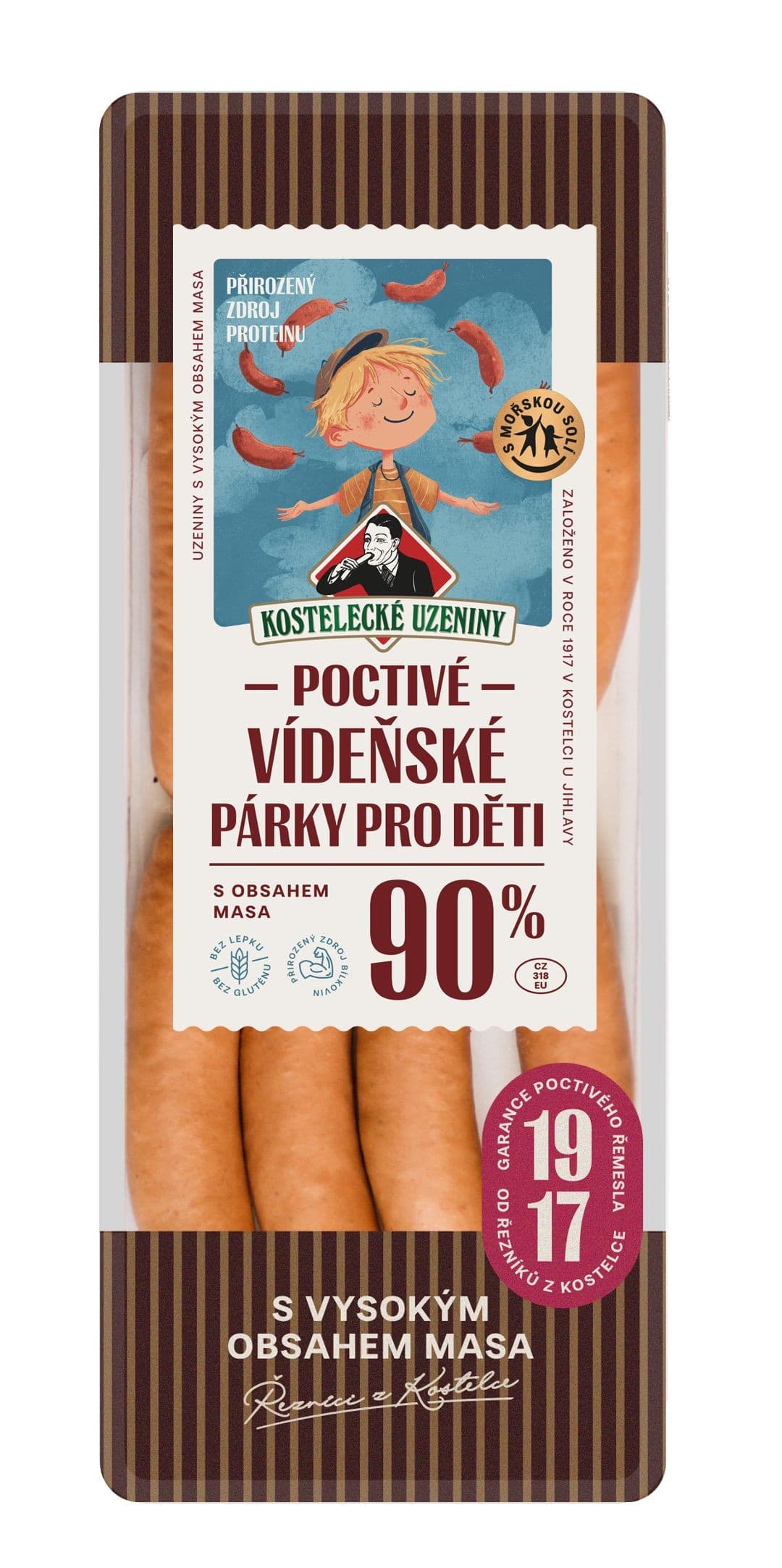 Kostelecké Uzeniny Poctivé vídeňské párky pro děti 180 g