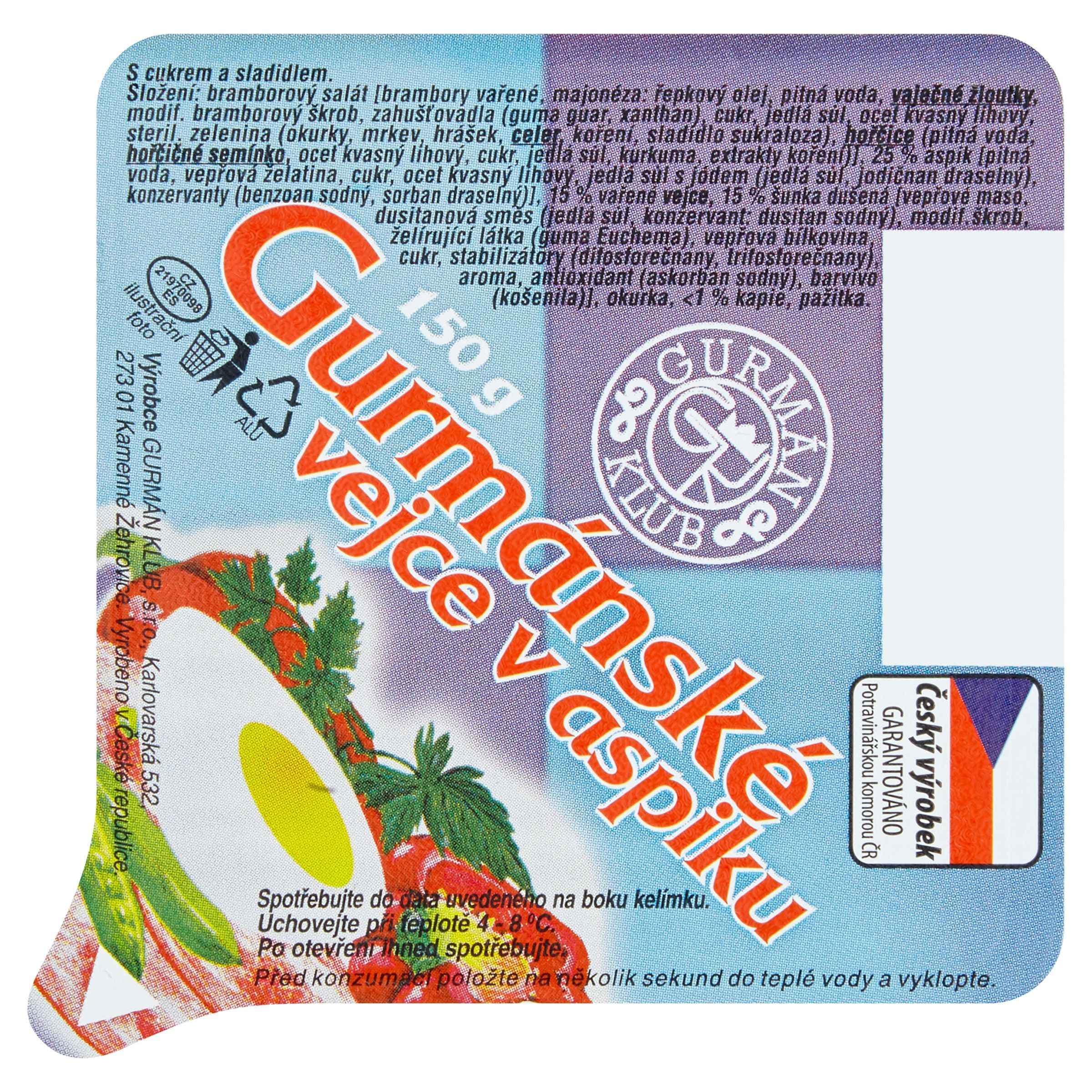 Gurmán Klub gurmánské vejce v aspiku 150 g