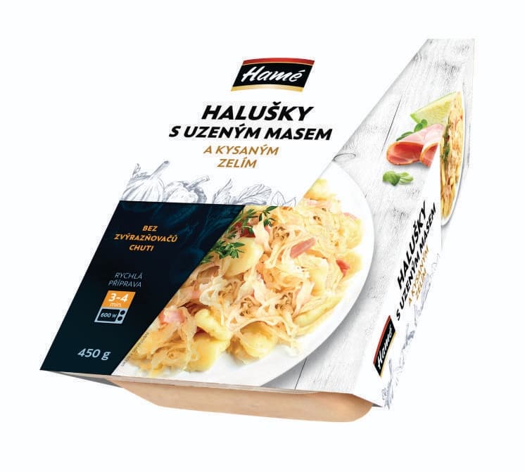 Hamé Halušky s uzeným masem a kys. zelím 450g
