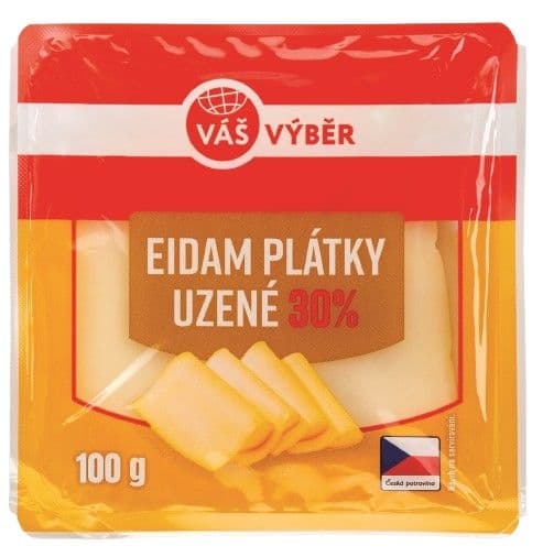 Vás Výběr Eidam 30% plátky uzený 100g