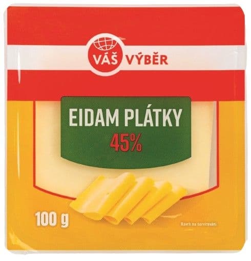 Váš Výběr Eidam 45% plátky 100g