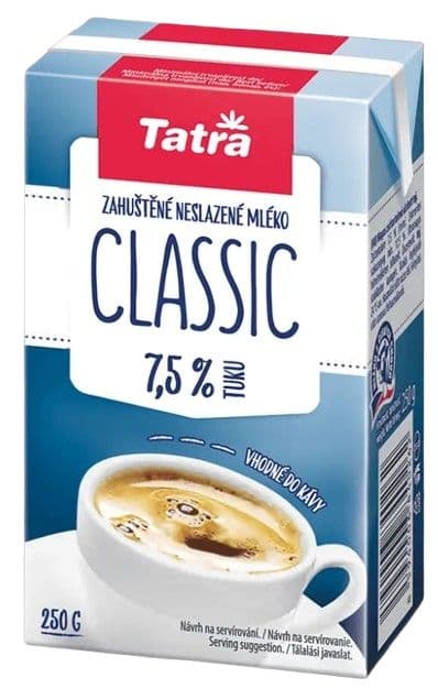 Tatra Classic zahuštěné neslazené plnotučné mléko 250 g