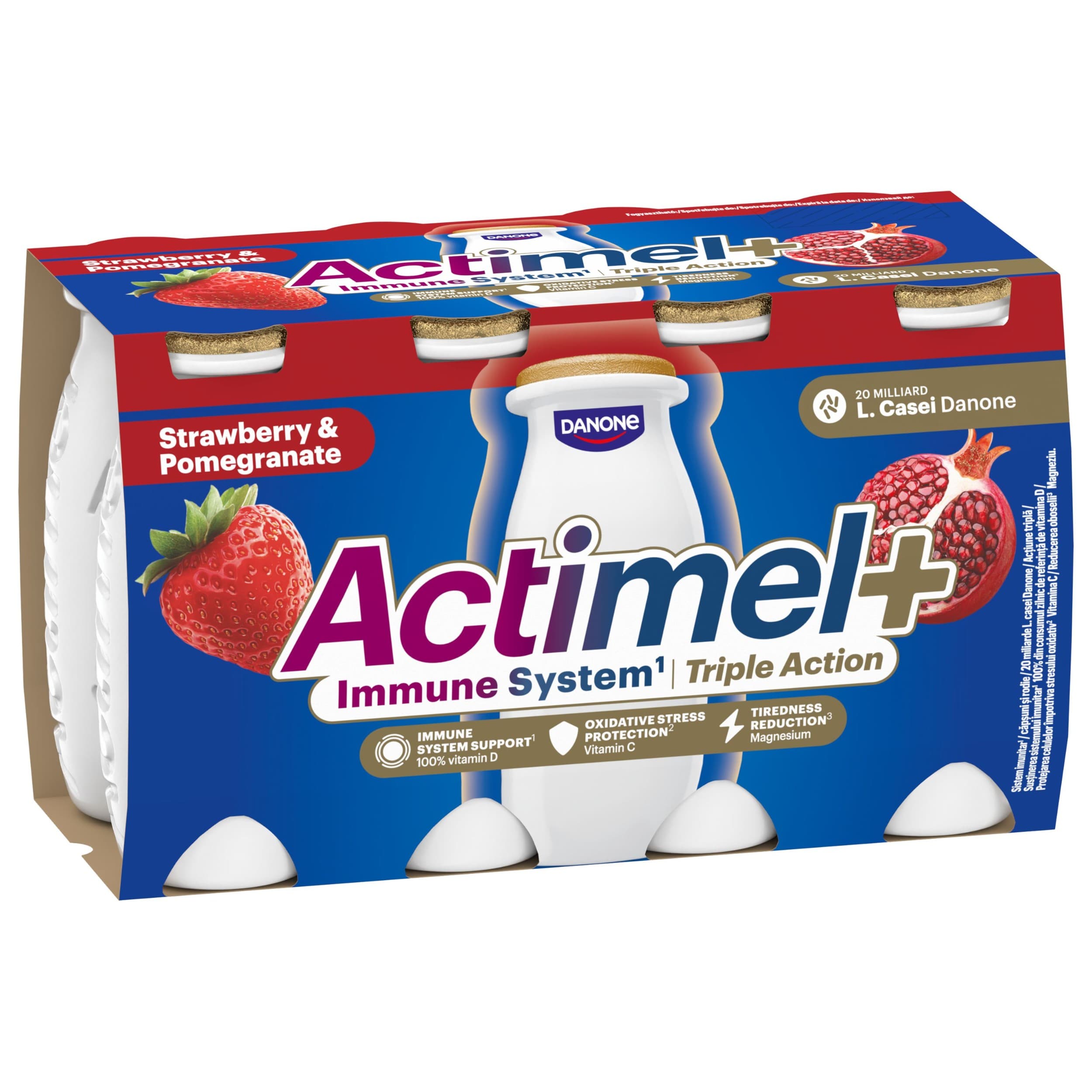 Actimel Triple Action Jahoda - Granátové jablko 8x100g