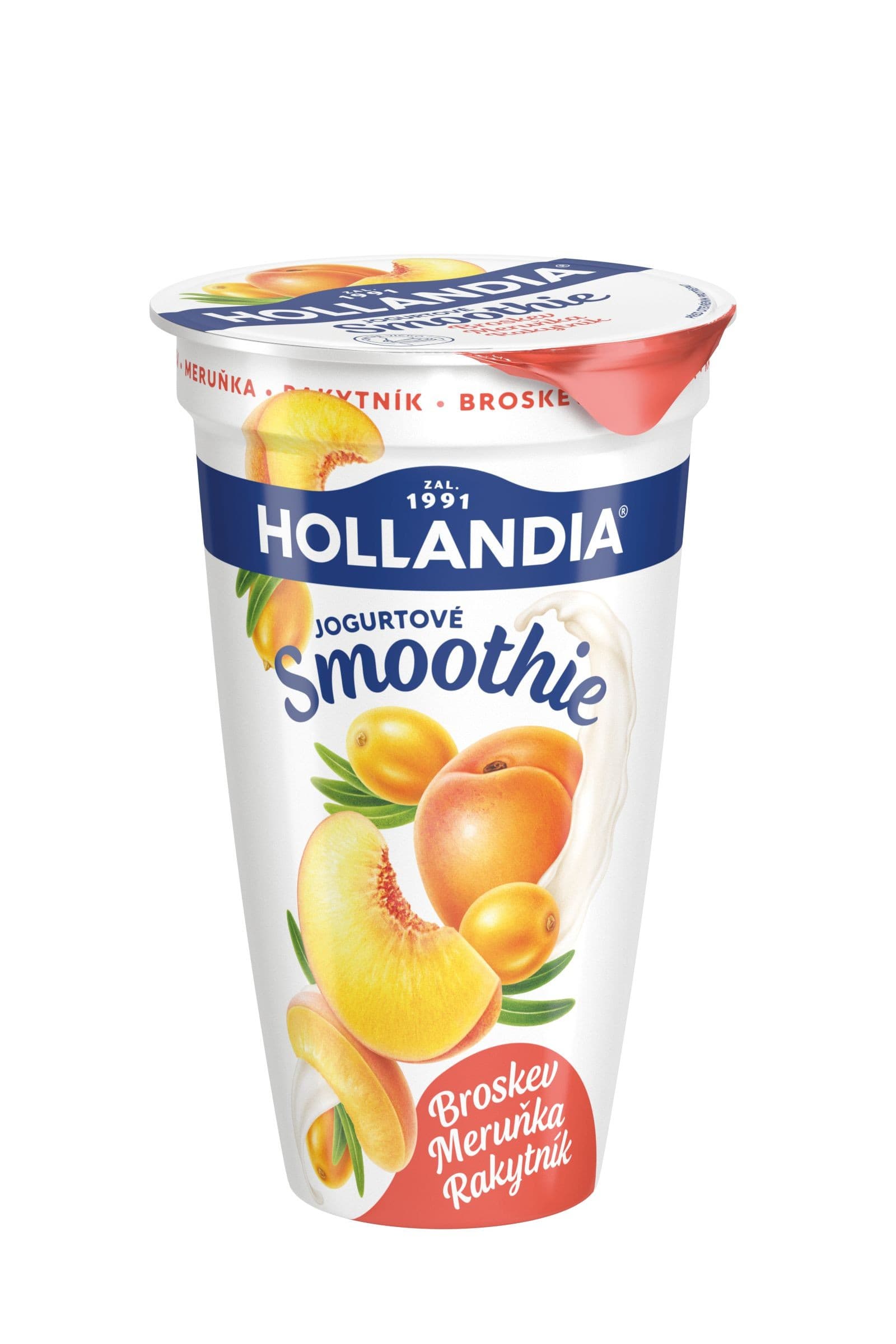 Hollandia Jogurtové smoothie broskev, meruňka, rakytník 230g