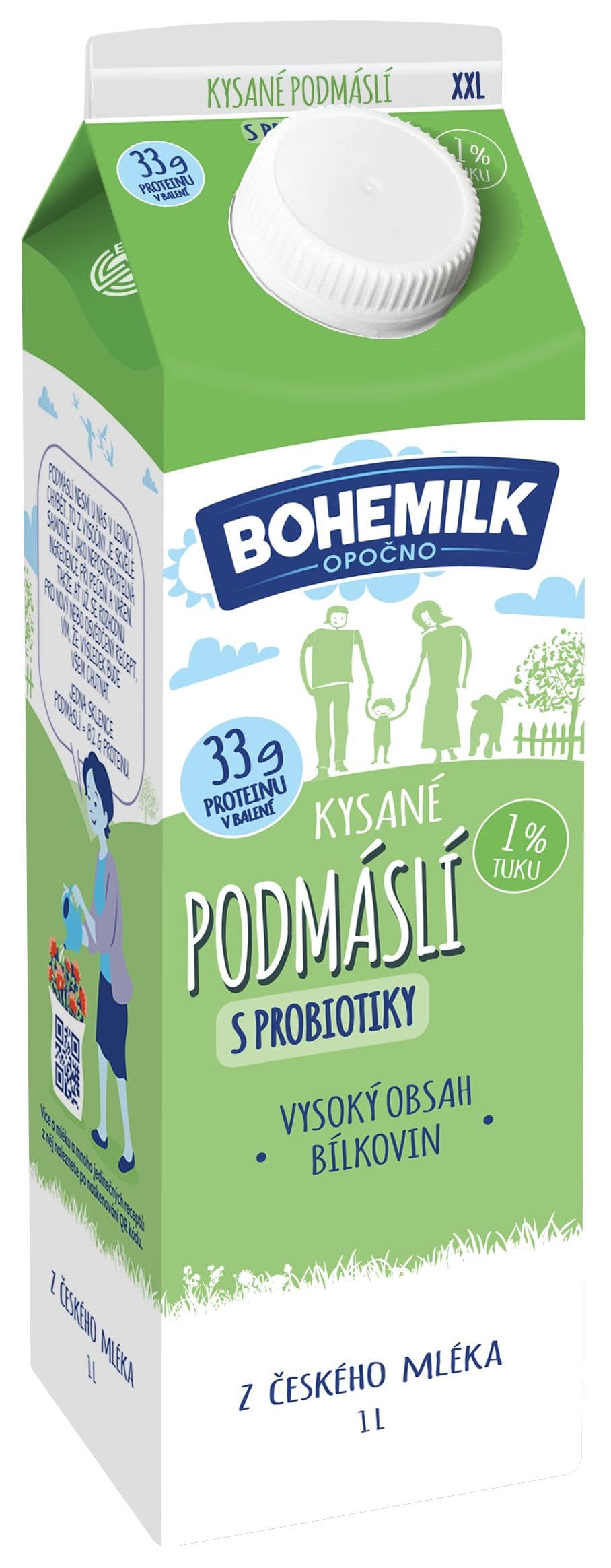Moravia Lacto Podmáslí Elopak 1% 1 l