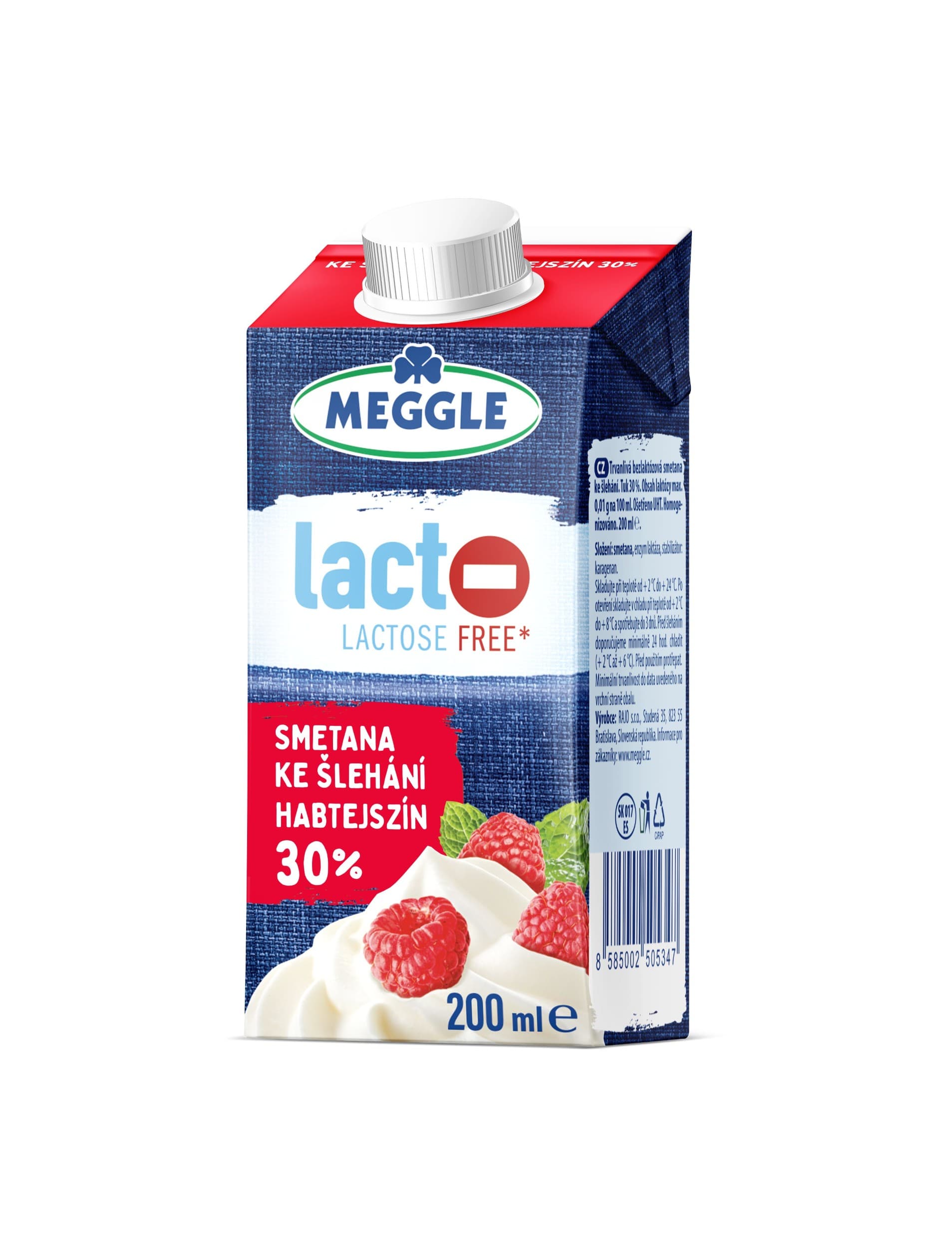 Meggle Bezlaktózová smetana ke šlehání 30% 200 ml