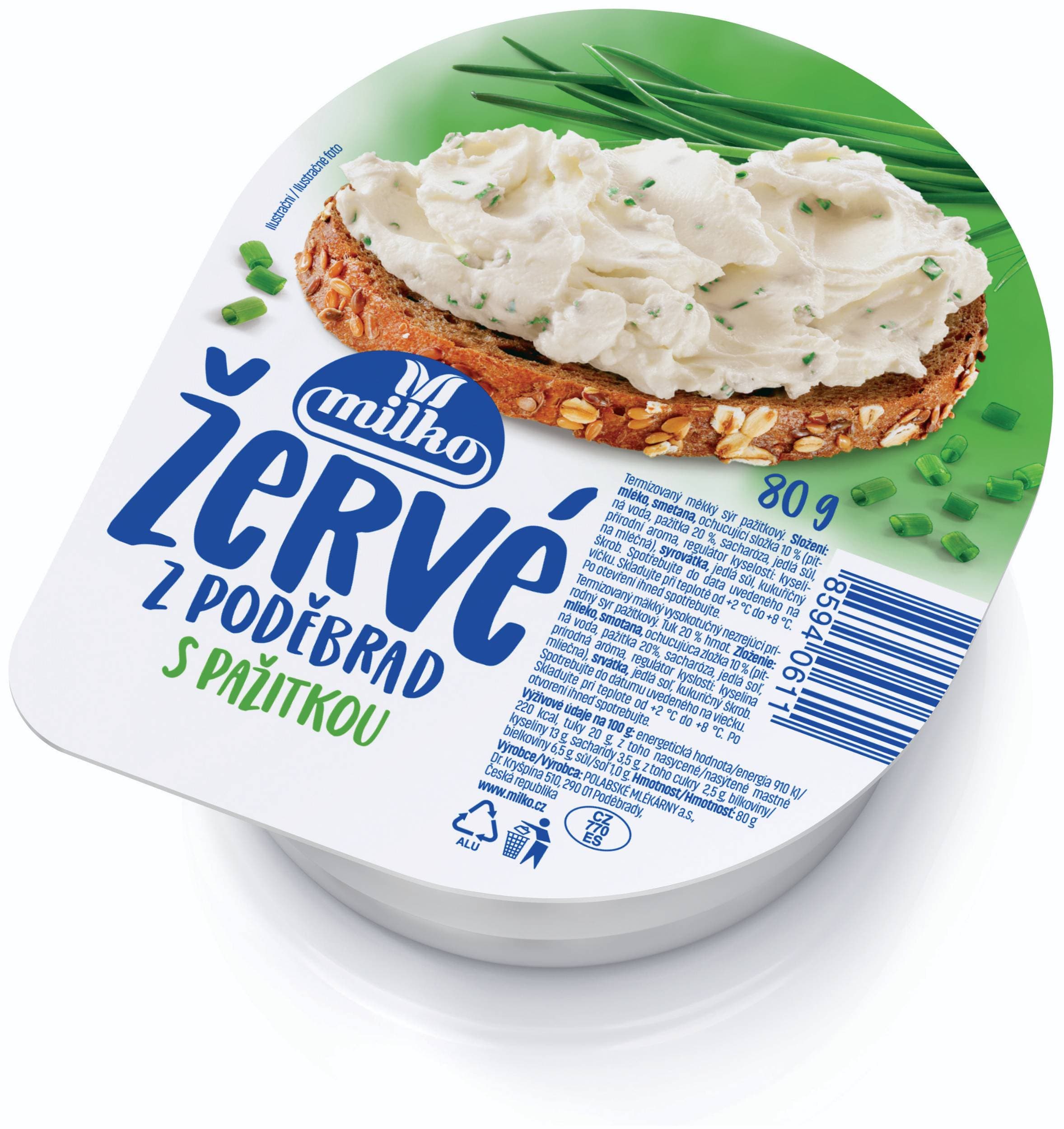 Milko Žervé z Poděbrad s pažitkou 80 g