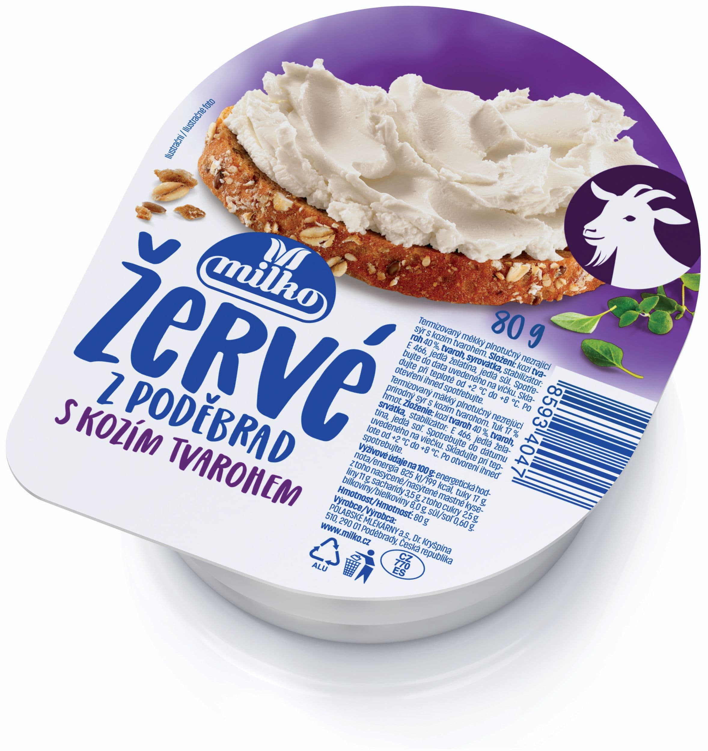 Milko Žervé z Poděbrad s kozím tvarohem 80 g