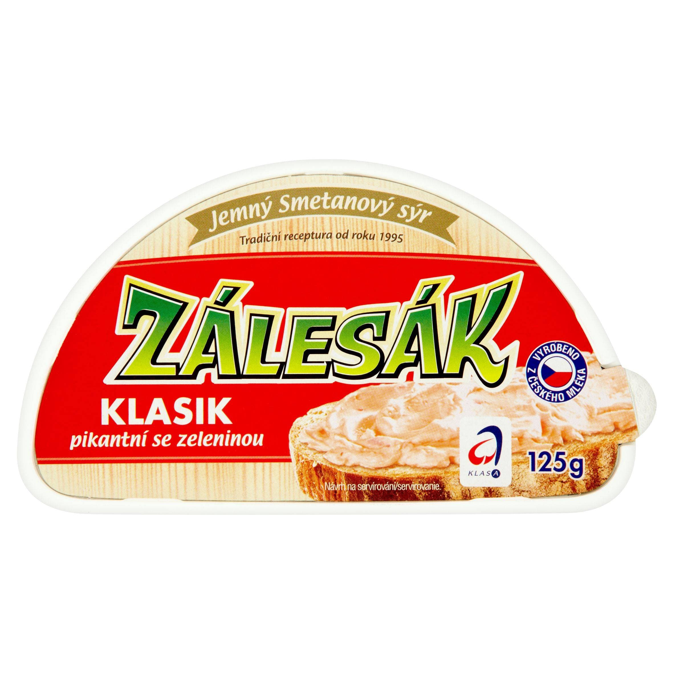Zálesák Klasik pikantní se zeleninou jemný smetanový sýr 125 g