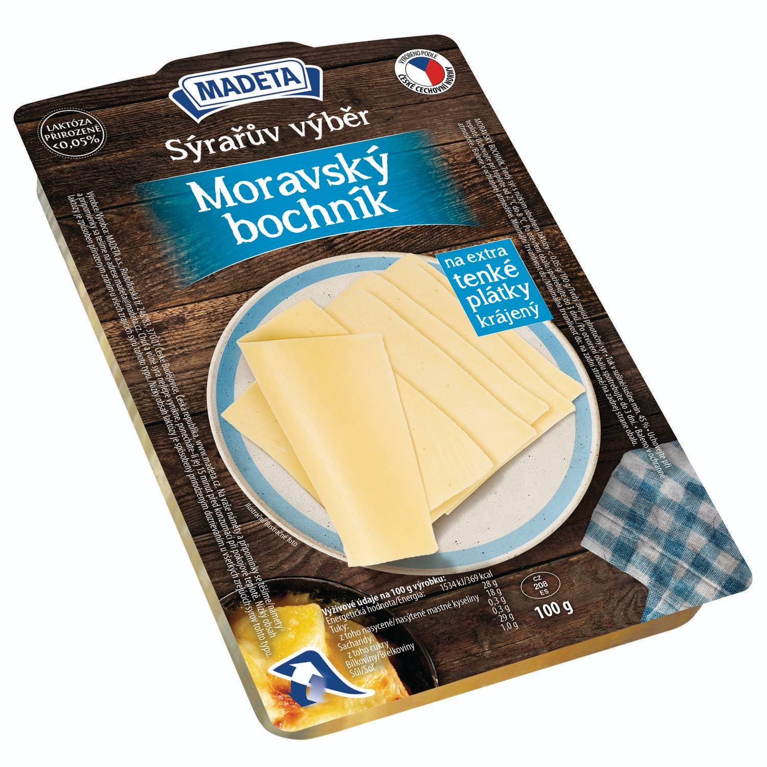 Madeta Moravský bochník 45% plátky 100 g