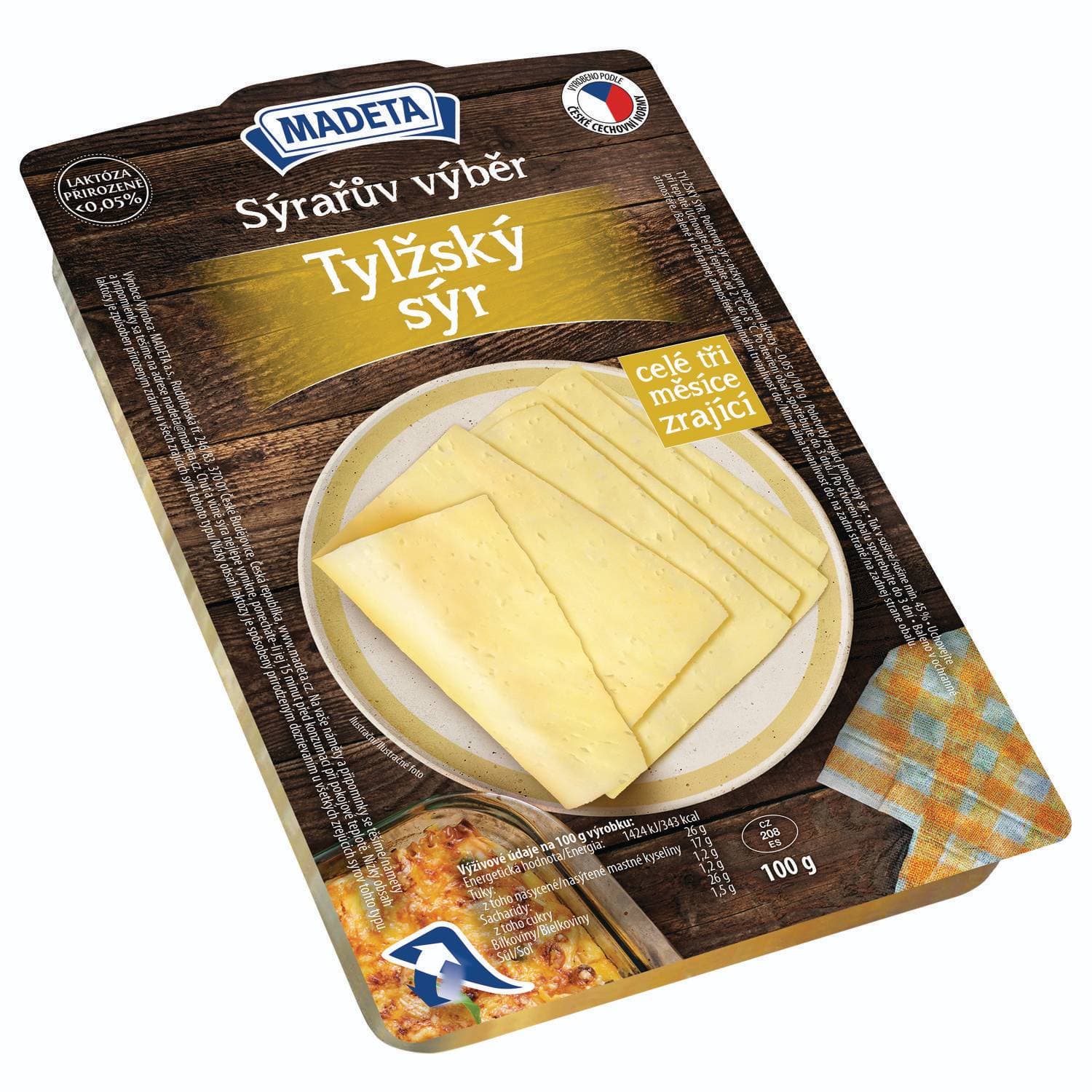 Madeta Tylžský sýr 45% plátky 100 g